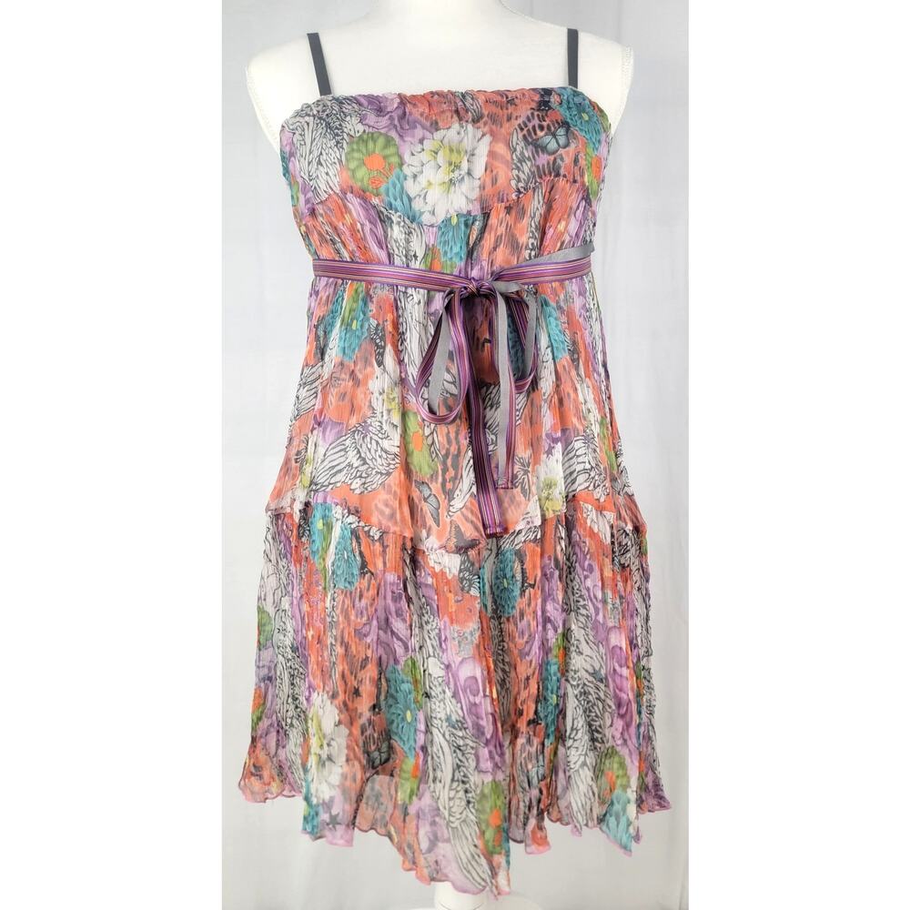 Garella Elisa Silk Floral Dress NWT Belted Romantic Size 4 $403 Retail
